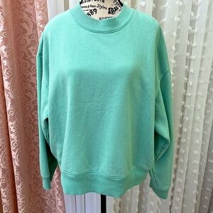 a new day mock neck sweatshirt in gorgeous aqua